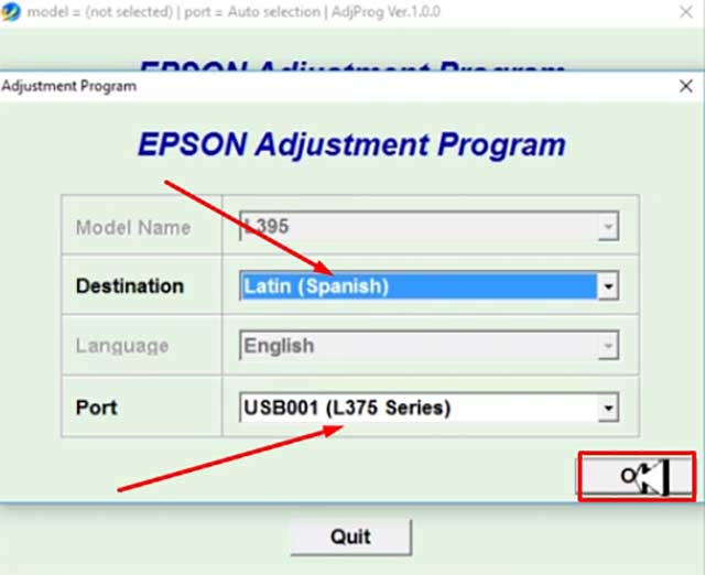 reset epson l395 adjustment program