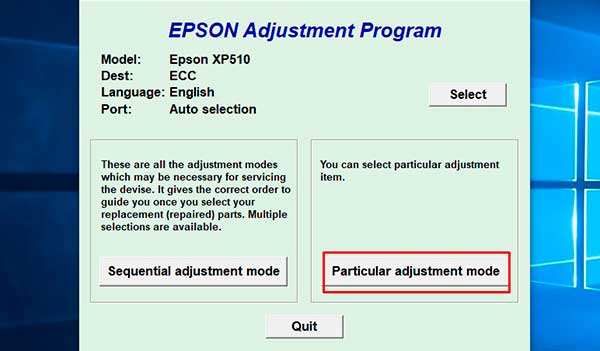 how to reset printer epson expression xp-605